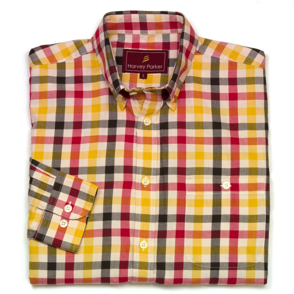 Harvey Parker Wallace Shirt - Yellow Check - Beales department store