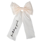 Ivory Embroidered 'Birthday Girl' Hair Bow
