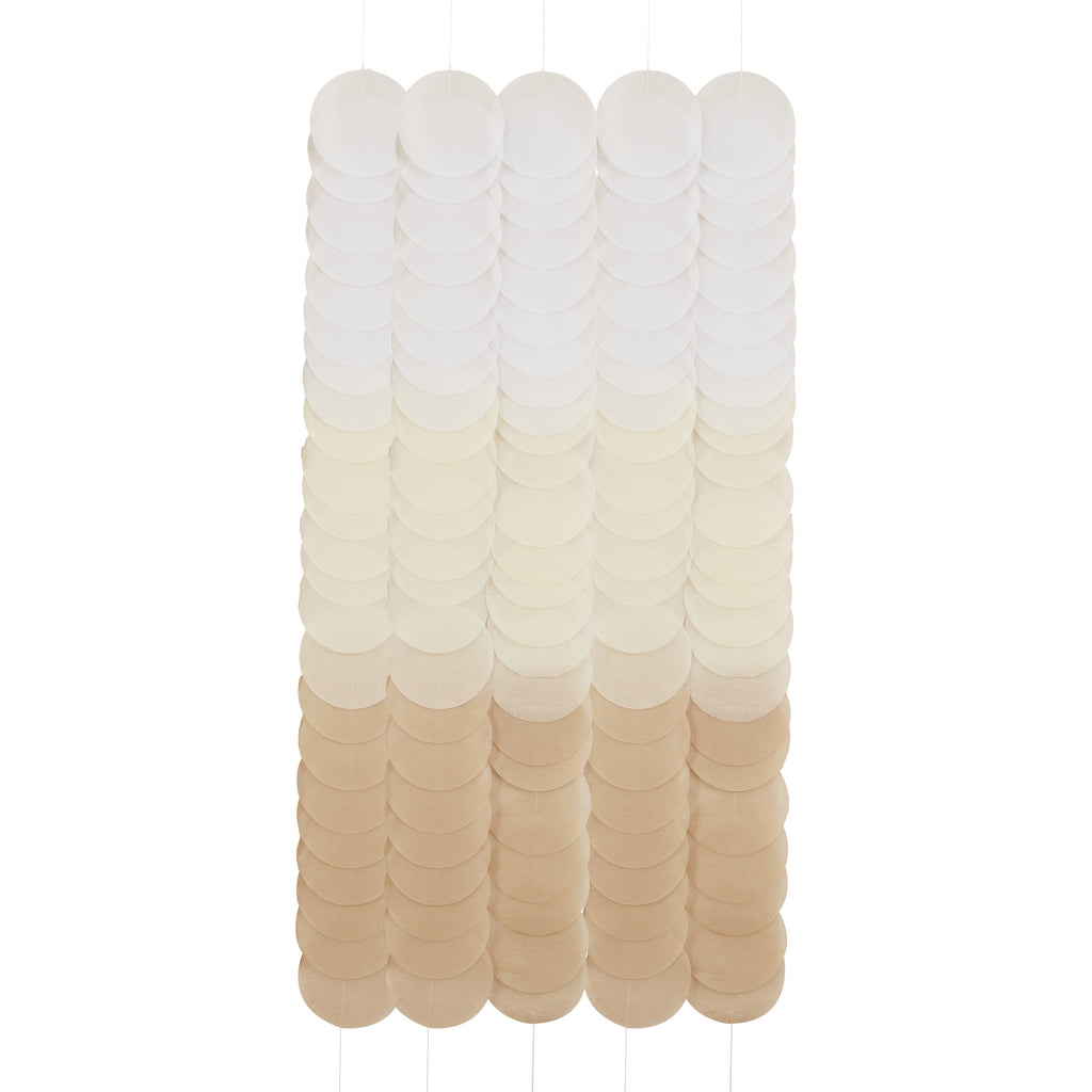 Neutral Ombre Tissue Paper Disc Party Backdrop