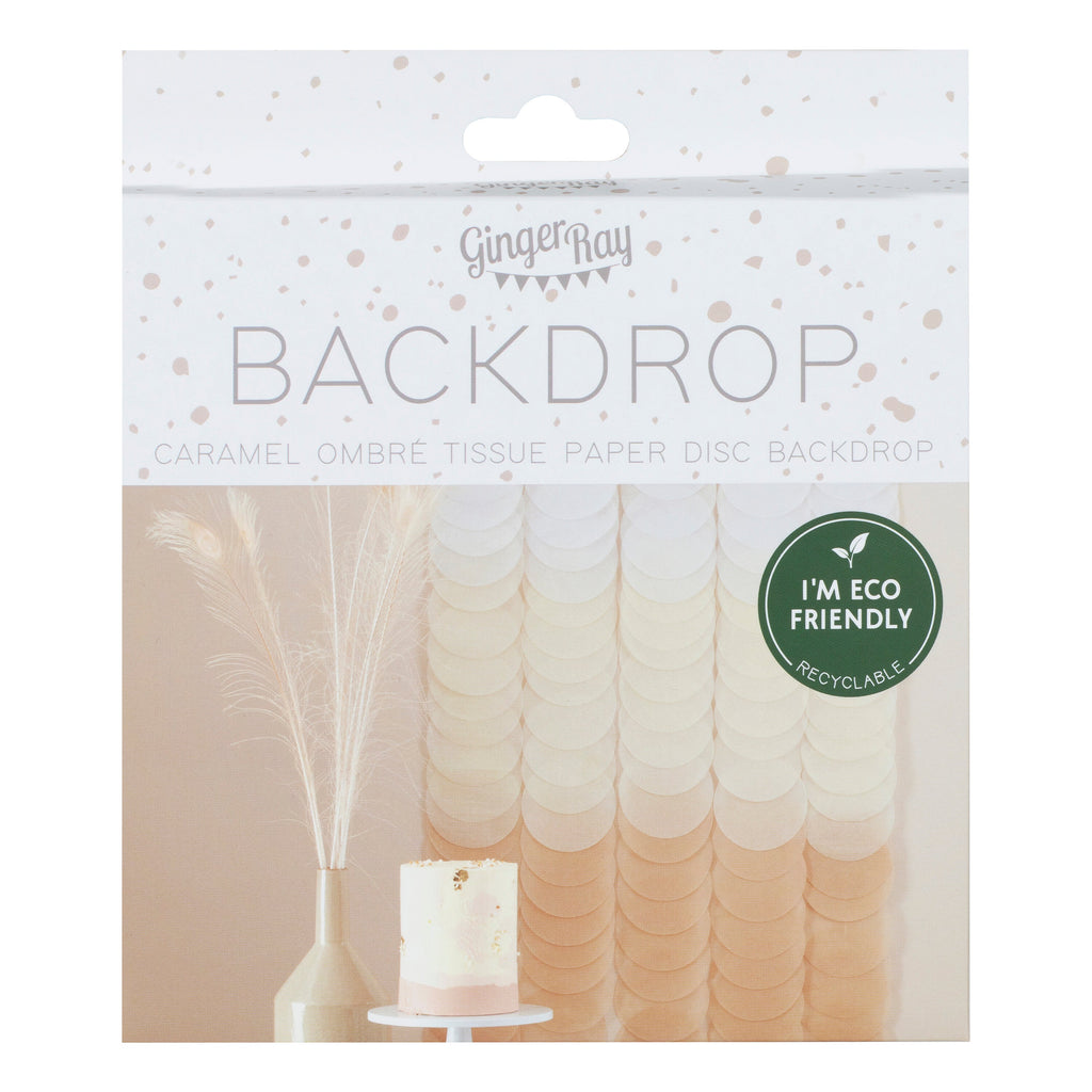 Neutral Ombre Tissue Paper Disc Party Backdrop