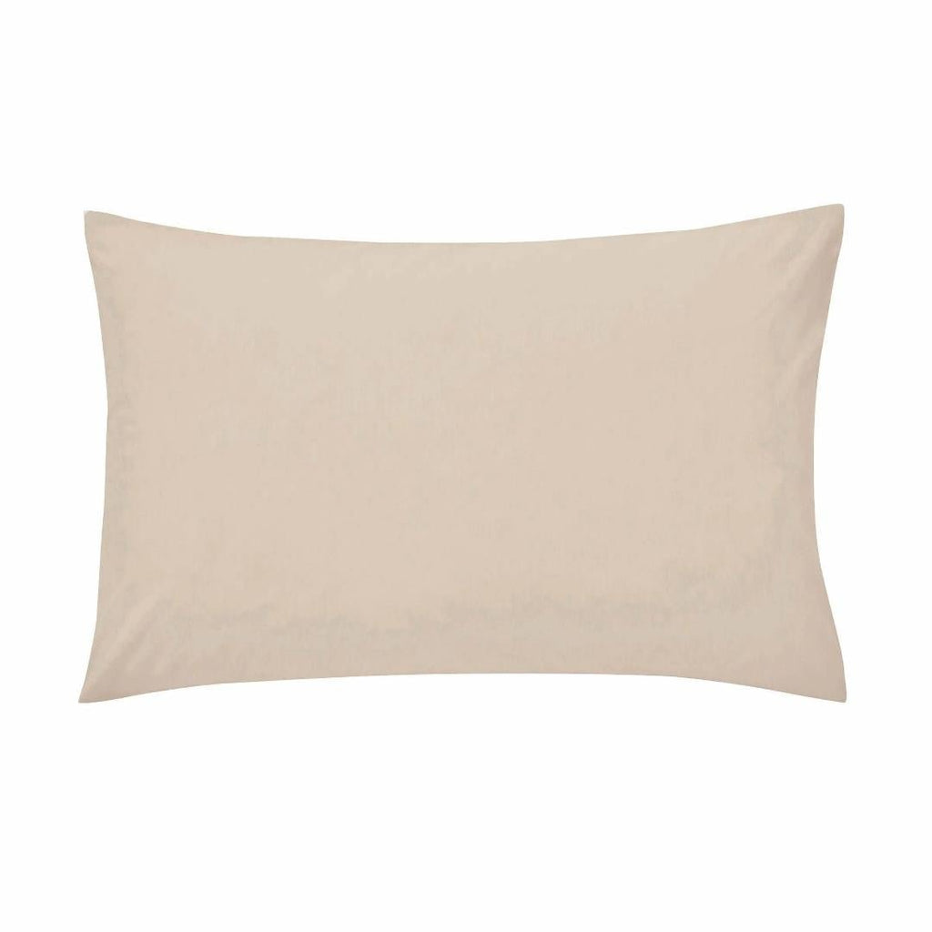 Helena Springfield 50/50 Plain Dye Polycotton Standard Pillowcase - Stone - Beales department store