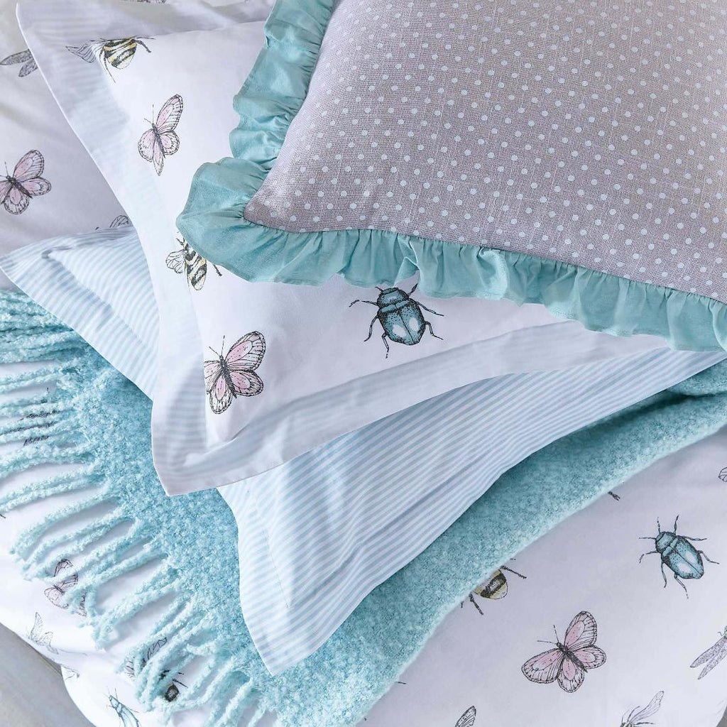 Helena Springfield Fable Basildon Duvet Cover Set - Duck Egg & Pink - Beales department store