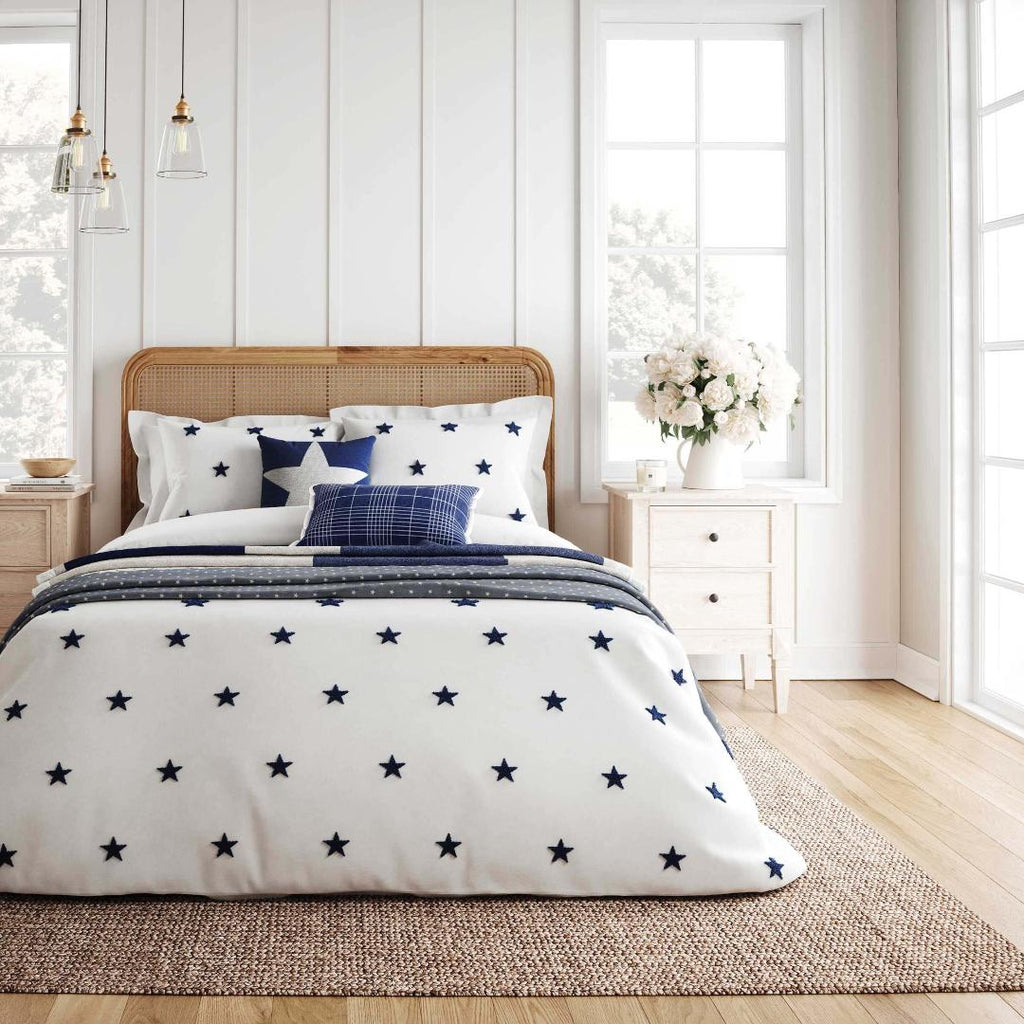 Helena Springfield Long Island Star Duvet Cover Set - Navy/White - Beales department store