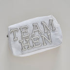 Embellished Pearl Team Hen Makeup Bag- 5 Inner Pack