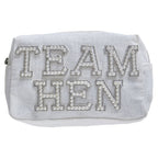 Embellished Pearl Team Hen Makeup Bag- 5 Inner Pack