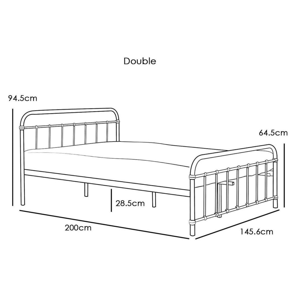 Henley Black Victorian Metal Bed - Beales department store