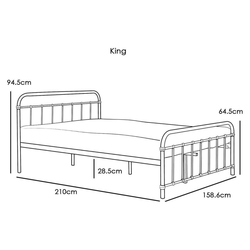 Henley White Victorian Metal Bed - Beales department store