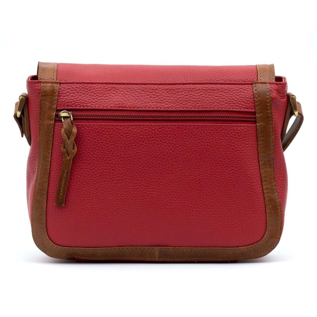 Hide Park Bessie Women's Red Tan Handbag - One Size - Beales department store