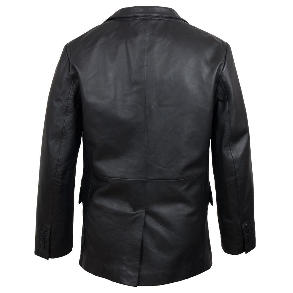 Hide Park Brook Men’s Black Leather Blazer - Beales department store