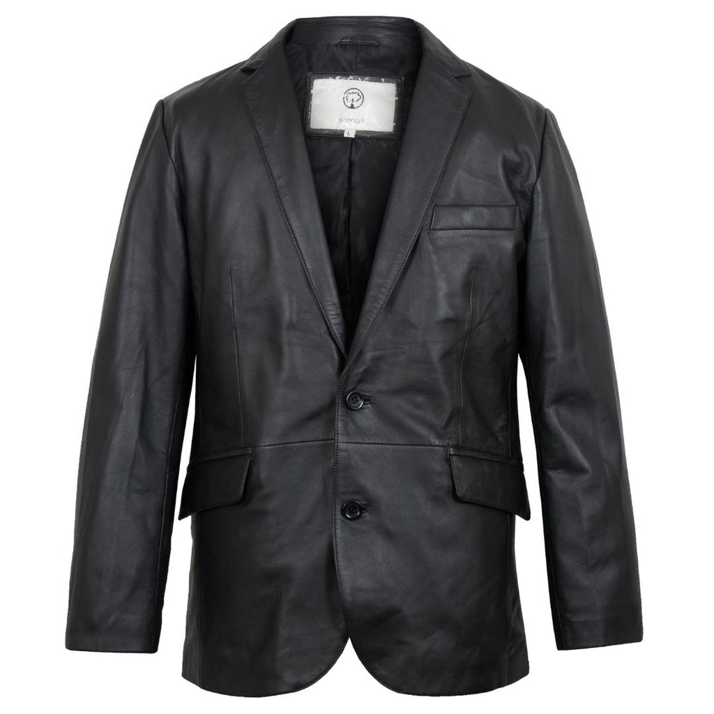 Hide Park Brook Men’s Black Leather Blazer - Beales department store