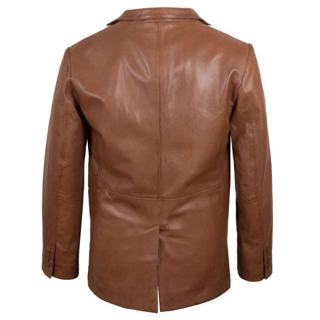 Hide Park Brook Men’s Chestnut Leather Blazer - Beales department store
