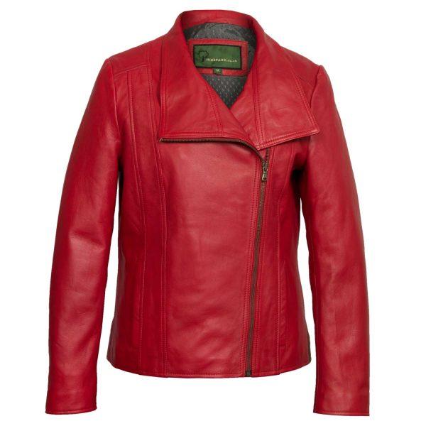 Hide Park Cayla Women’s Red Leather Biker Jacket - Beales department store