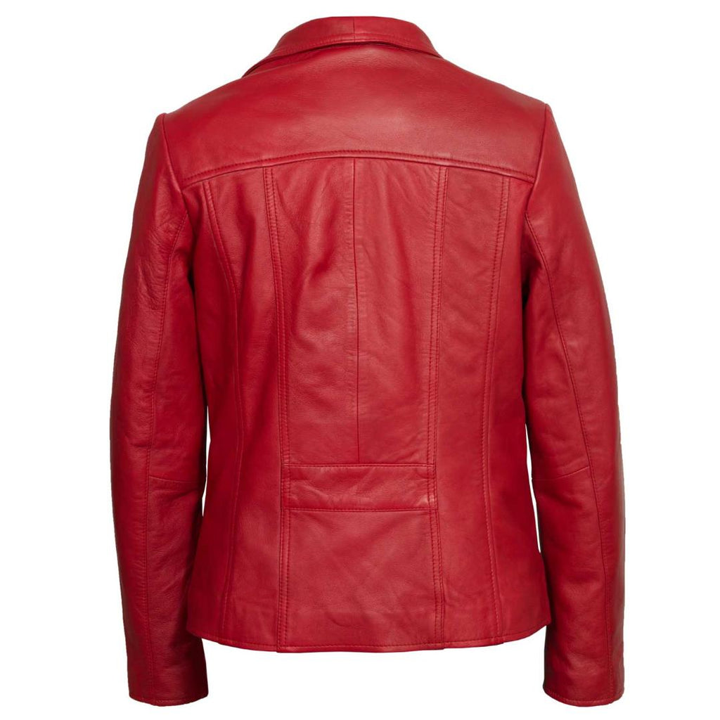 Hide Park Cayla Women’s Red Leather Biker Jacket - Beales department store