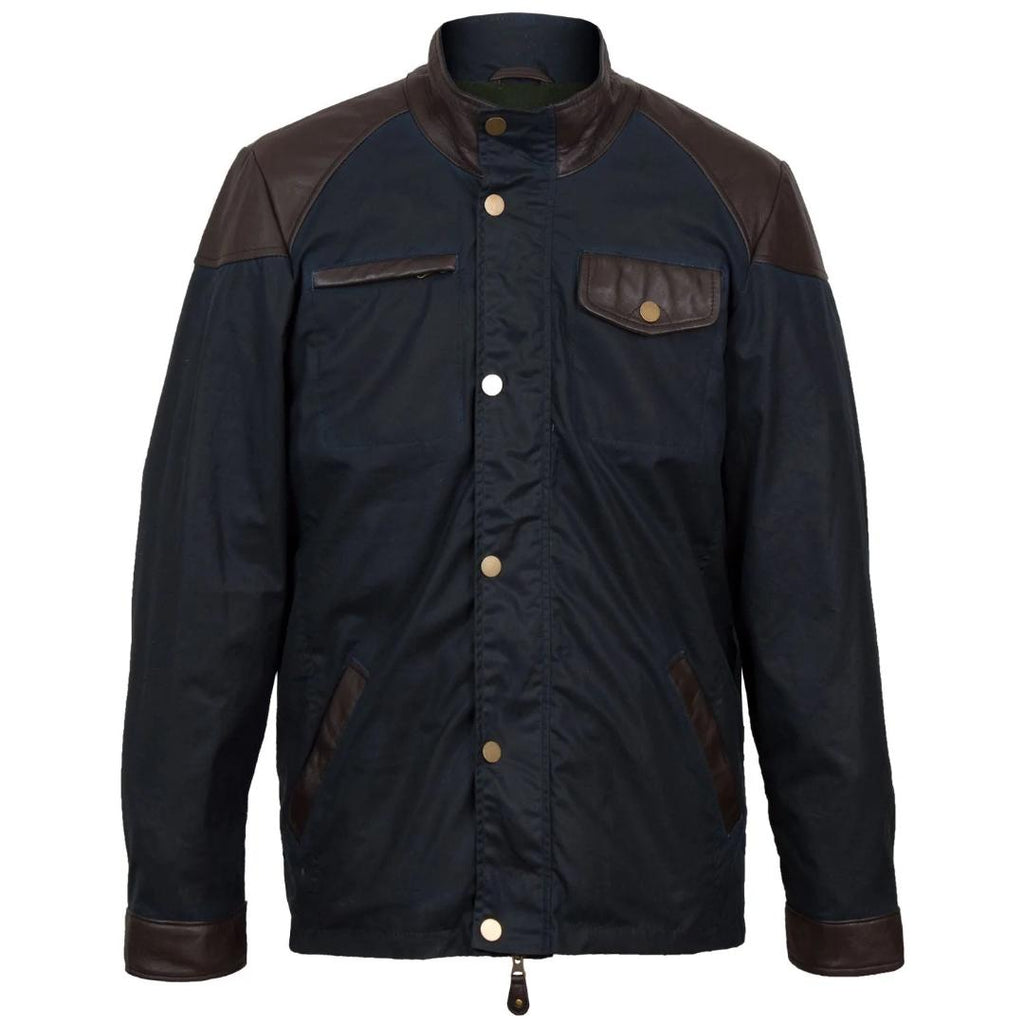 Hide Park Christian Men's Navy Wax Jacket - Beales department store