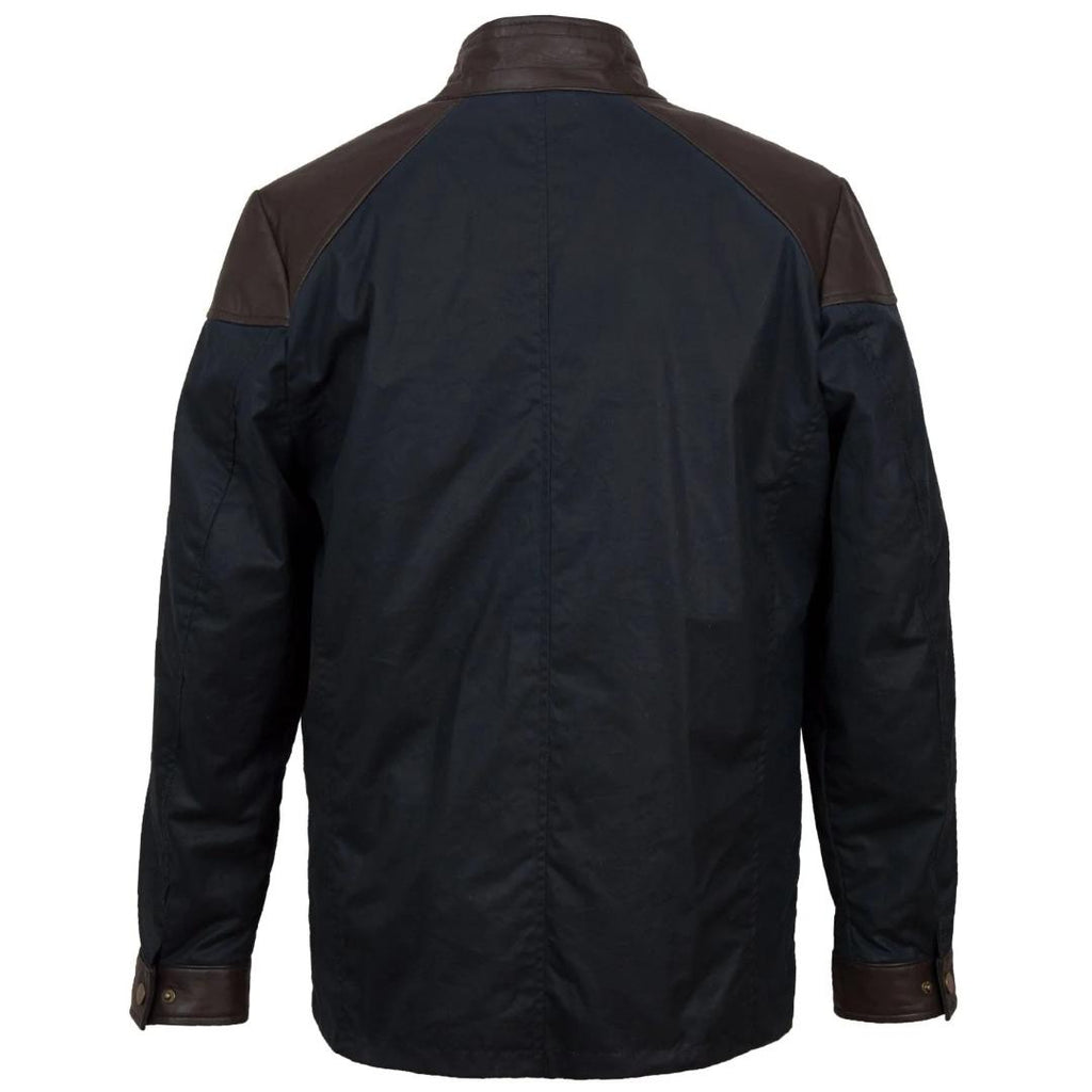 Hide Park Christian Men's Navy Wax Jacket - Beales department store