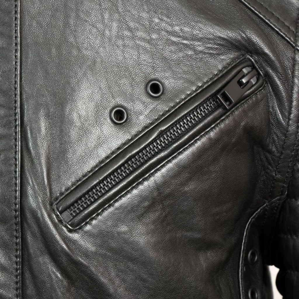 Hide Park Emerson Men’s Black Hooded Leather Jacket - Beales department store