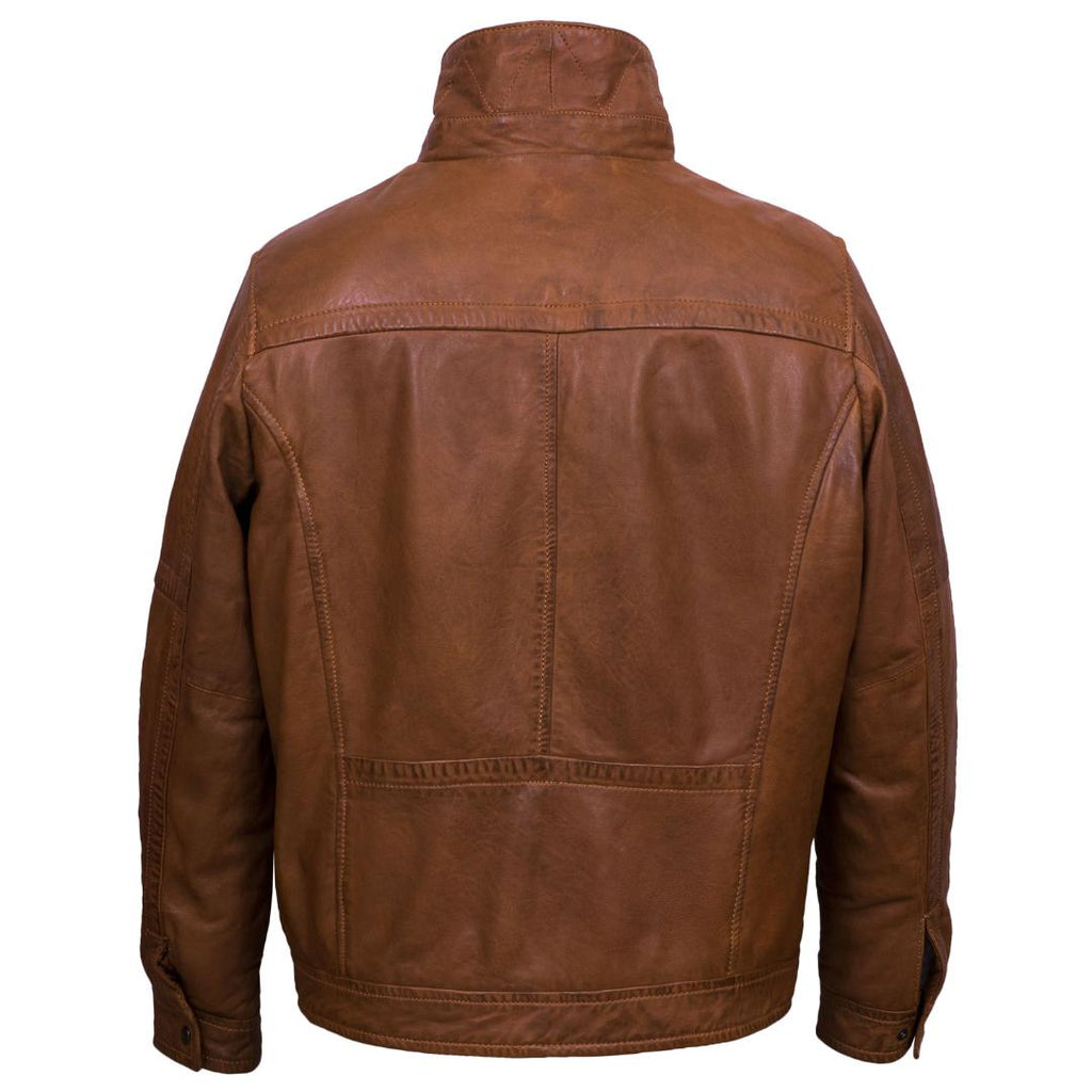 Hide Park Jake Men’s Tan Leather Jacket - Beales department store