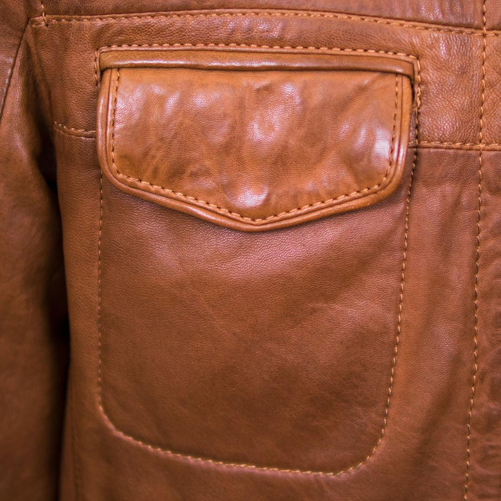 Hide Park Jake Men’s Tan Leather Jacket - Beales department store