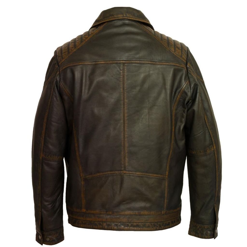 Hide Park Jenson Men’s Black Antique Leather Jacket - Beales department store