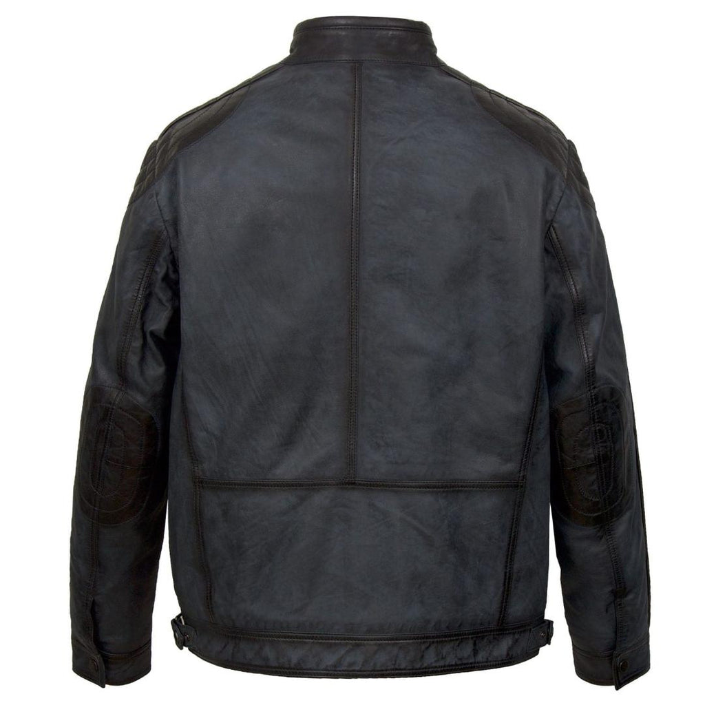 Hide Park Jerome Men’s Blue Leather Jacket - Beales department store