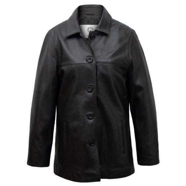 Hide Park Louise Ladies Black Leather Coat - Beales department store