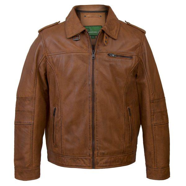 Hide Park Mason Men’s Rust Hooded Leather Jacket - Beales department store