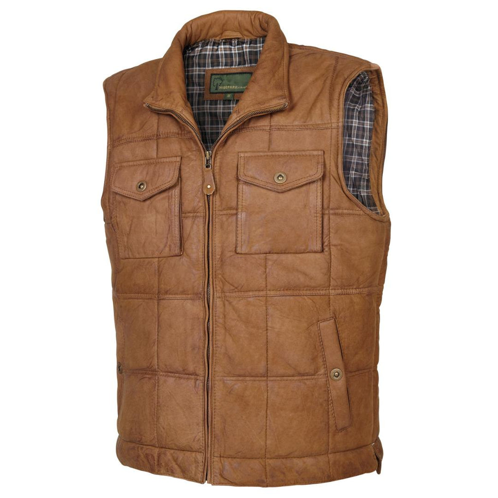 Hide Park Monty Men’s Tan Leather Bodywarmer - Beales department store