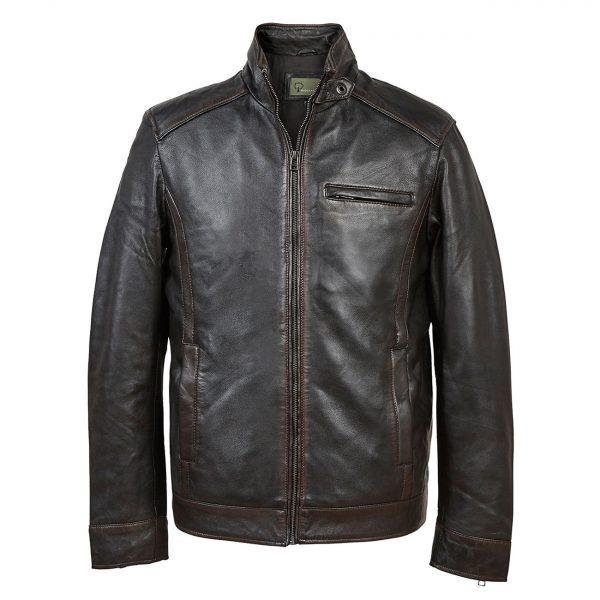 Hide Park Rik Men’s Black Antique Leather Jacket - Beales department store