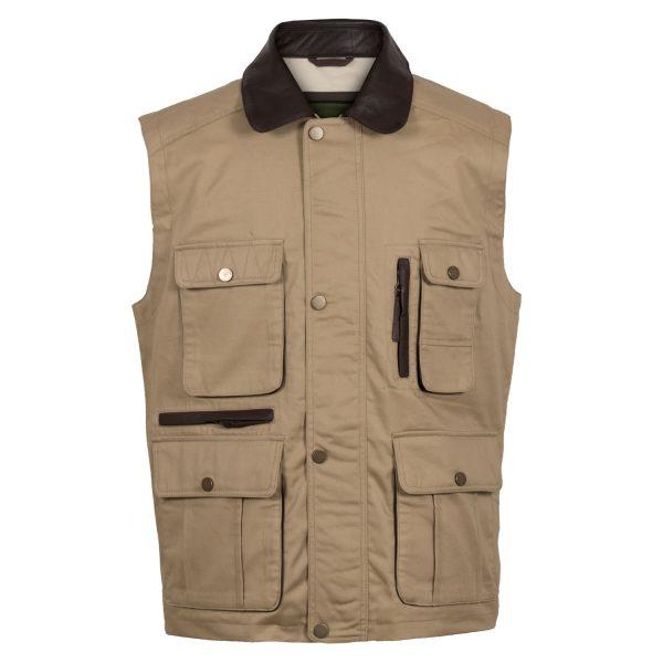 Hide Park Ryan Mens Stone Cotton Gilet - Beales department store