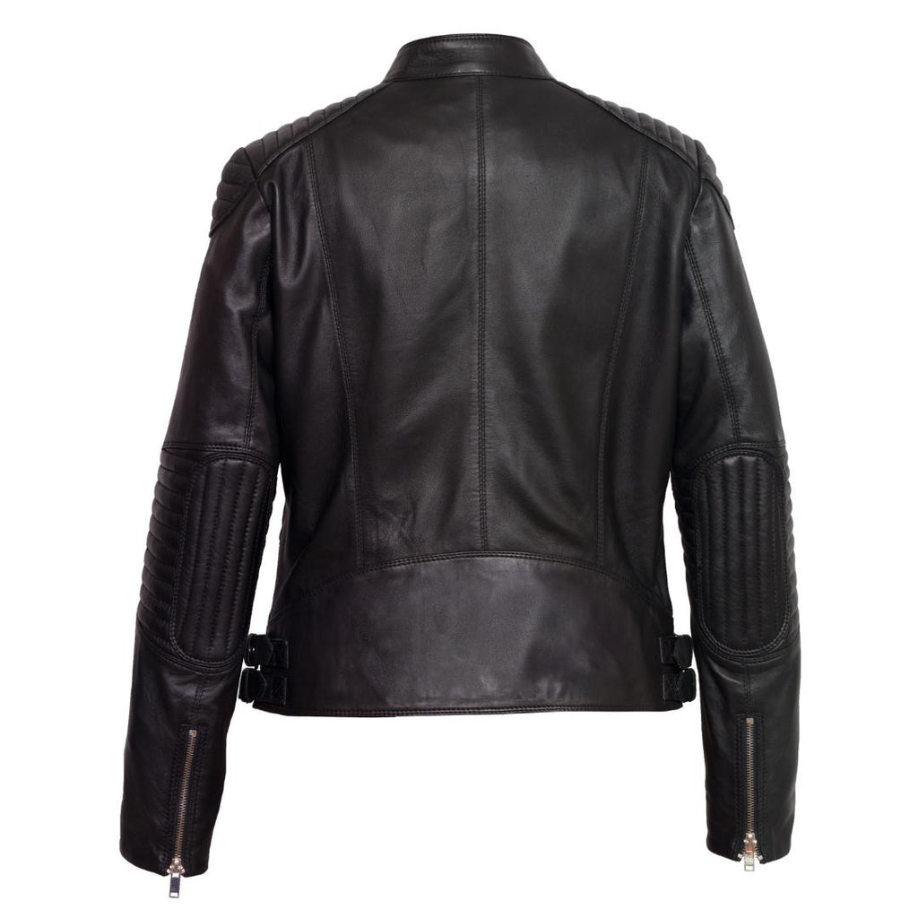 Hide Park Wendy Women’s Black Leather Biker Jacket - Beales department store