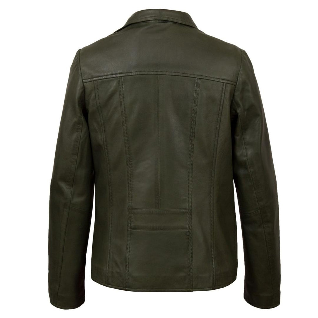 Hidepark Cayla: Women’s Green Leather Biker Jacket - Beales department store