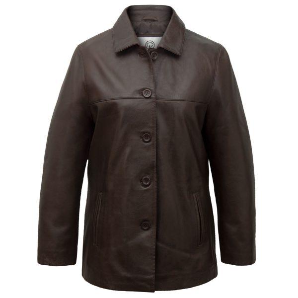 Hidepark Louise Ladies Brown Leather Coat - Beales department store