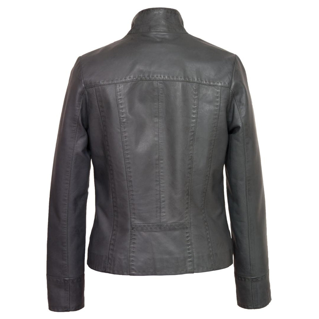 Hidepark May: Women’s Grey Leather Jacket - Beales department store