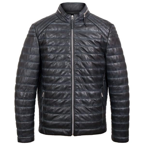 Hidepark Roman Men’s Grey Puffer Leather Jacket - Beales department store