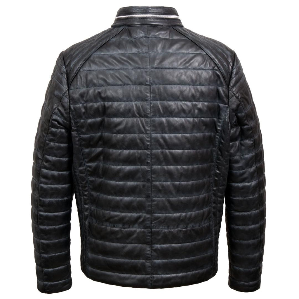 Hidepark Roman Men’s Grey Puffer Leather Jacket - Beales department store