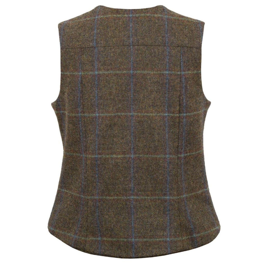 Hidepark Rose Ladies Tweed Waistcoat - Brown Check - Beales department store