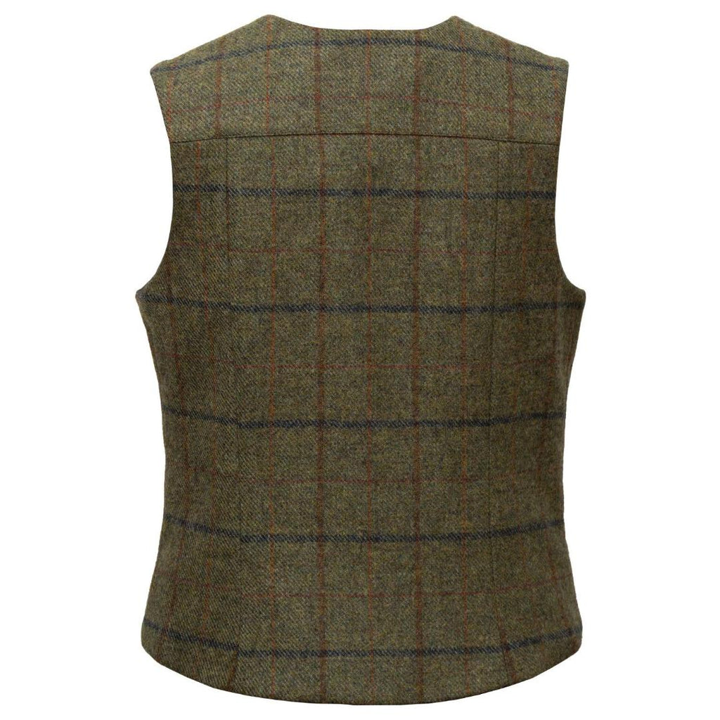 Hidepark Rose Ladies Tweed Waistcoat - Olive & Tan - Beales department store