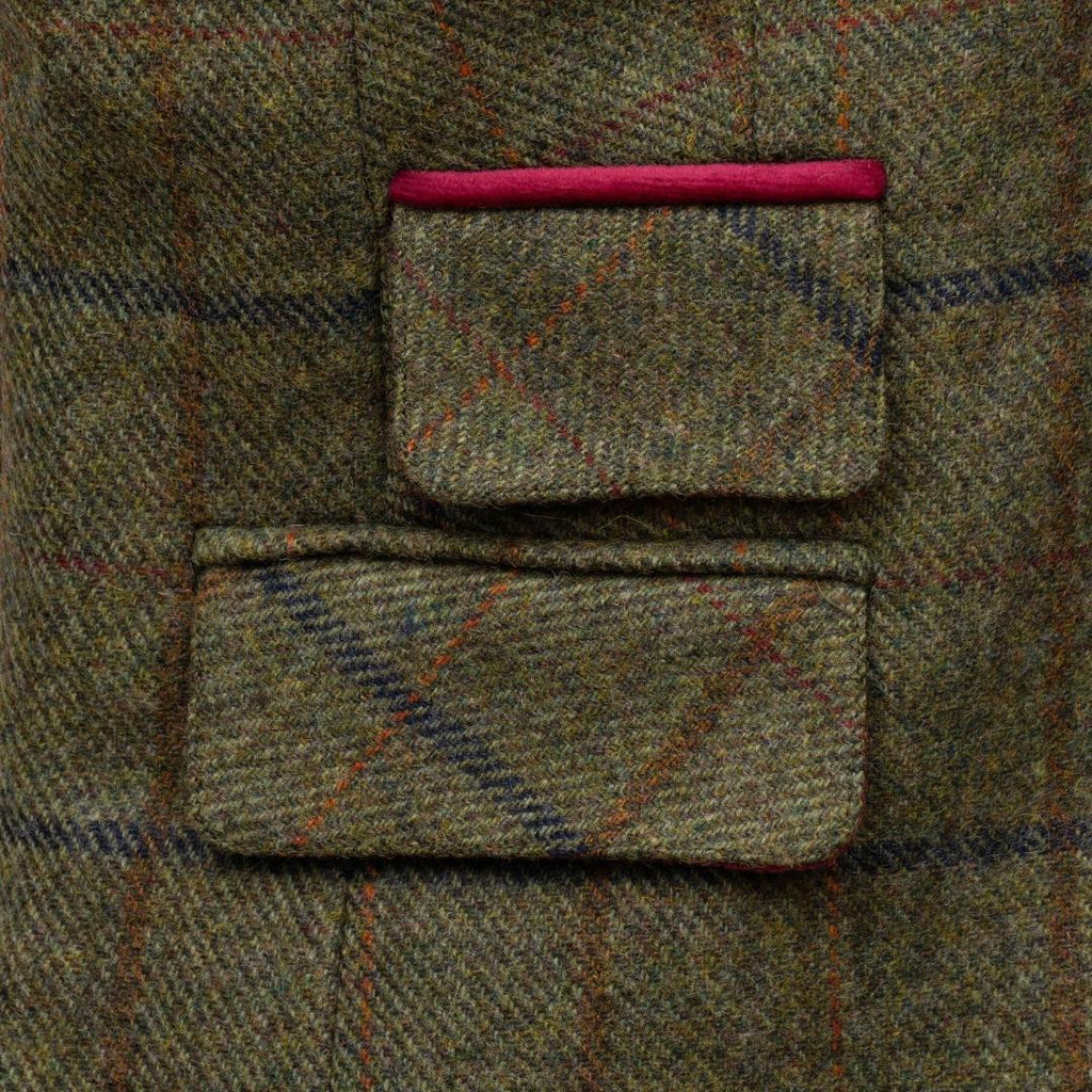 Hidepark Rose Ladies Tweed Waistcoat - Olive & Tan - Beales department store