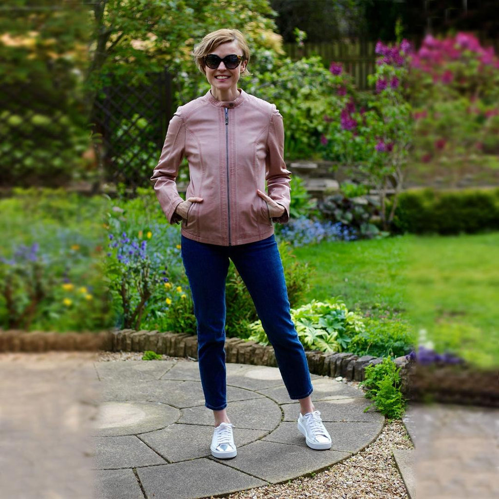 Hidepark Trudy: Women’s Pink Leather Biker Jacket - Beales department store