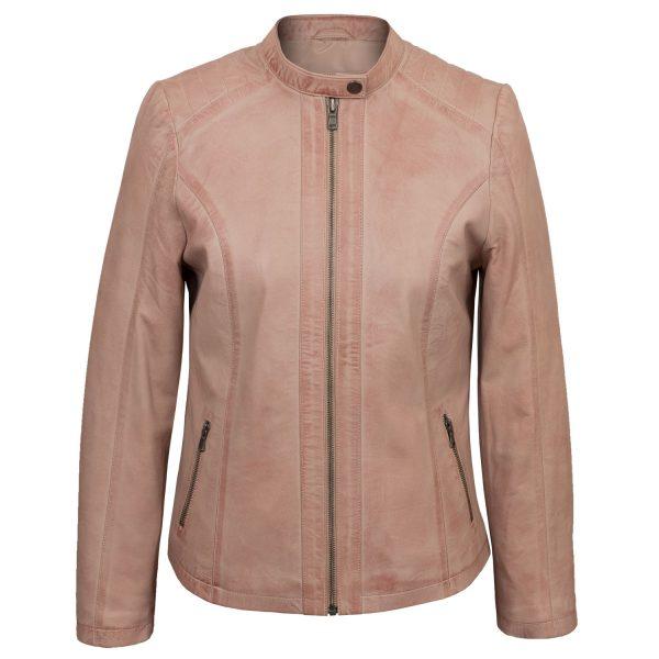 Hidepark Trudy: Women’s Pink Leather Biker Jacket - Beales department store