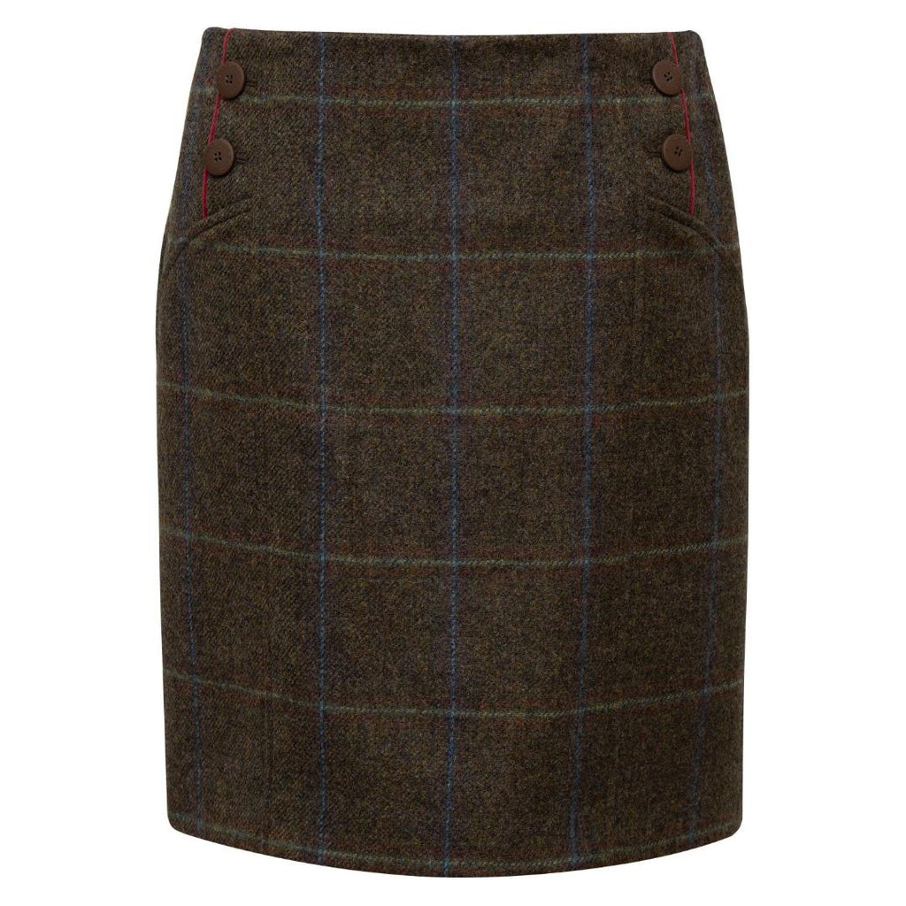 Hidepark Violet tweed Skirt - Brown Check - Beales department store