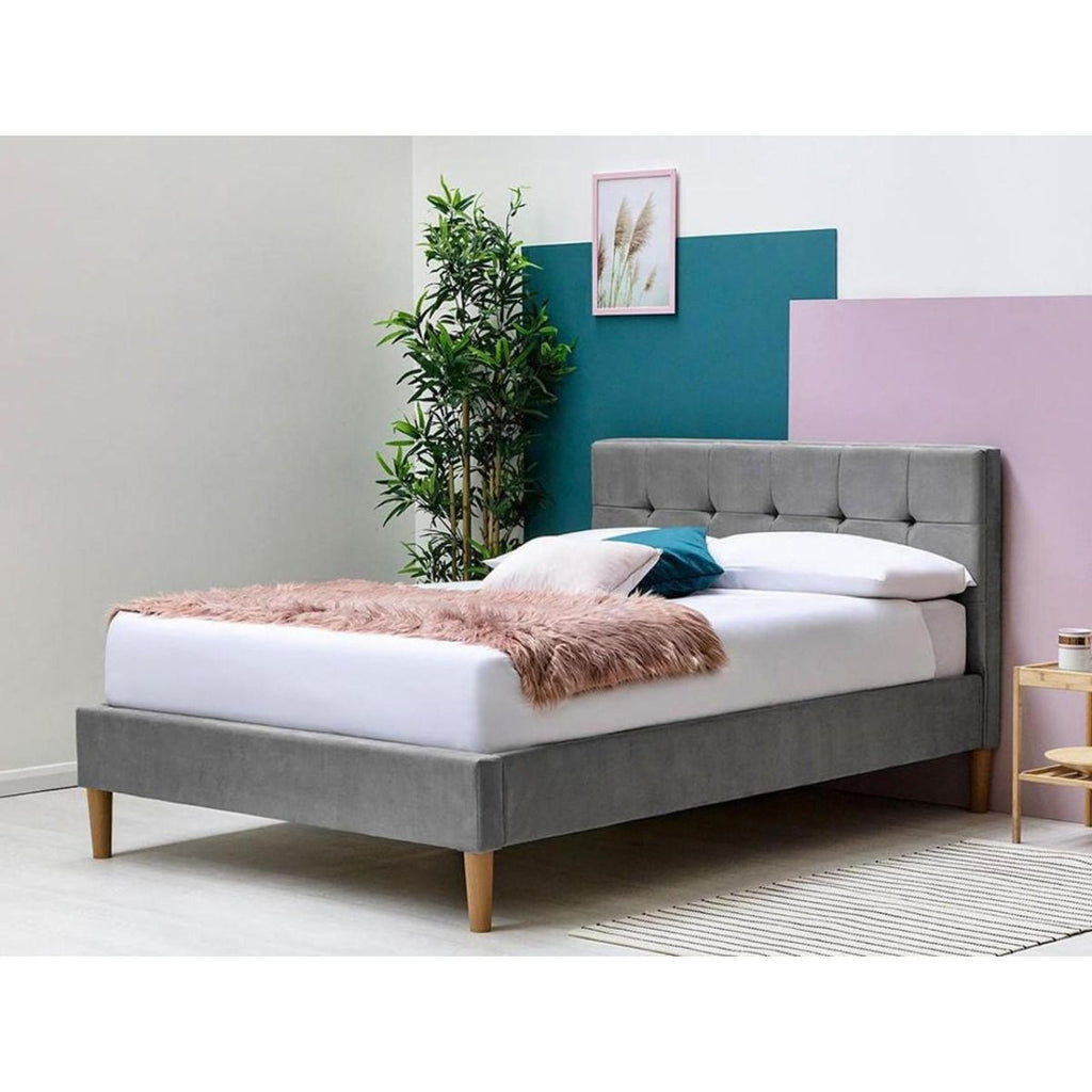 Highclere Grey Velvet Bed - Beales department store