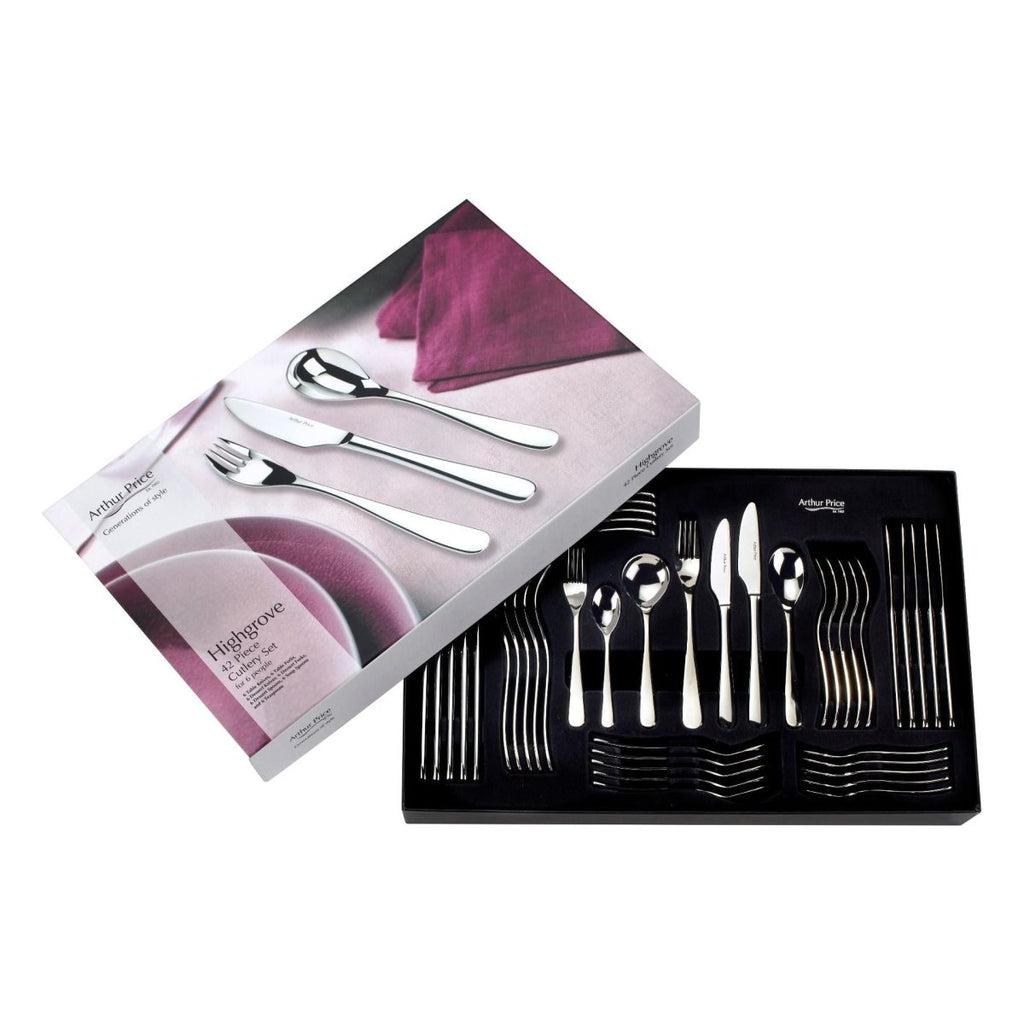 'Highgrove' Stainless Steel 42 Piece 6 Person Boxed Cutlery Set - Beales department store