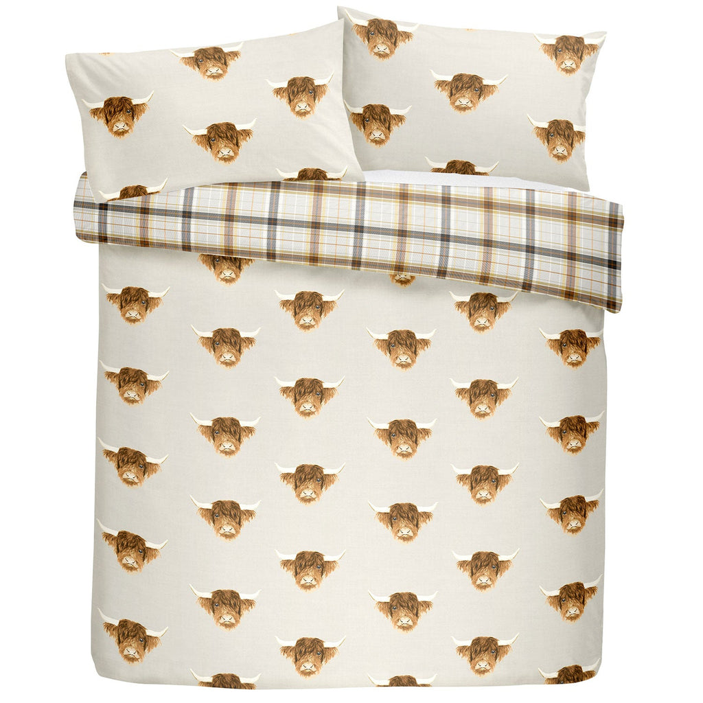 Highland Cow Ochre/Natural Duvet Set