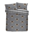 Highland Cow Grey Duvet Set