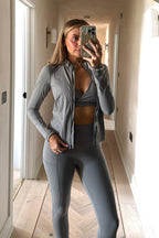 Soft Touch Seam Detail Zip Through Jacket