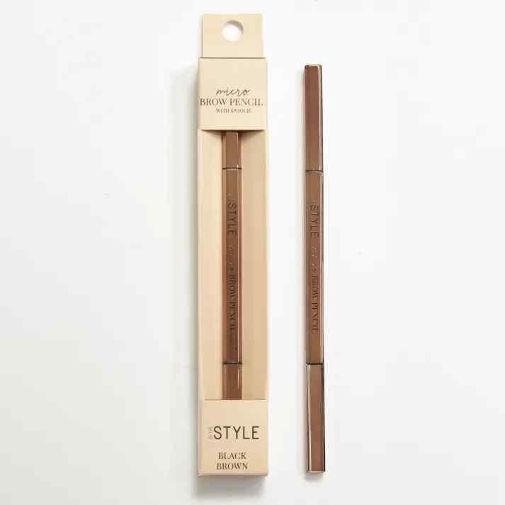 In The Style Micro Brow Pencil & Spoolie Black Brown - Beales department store