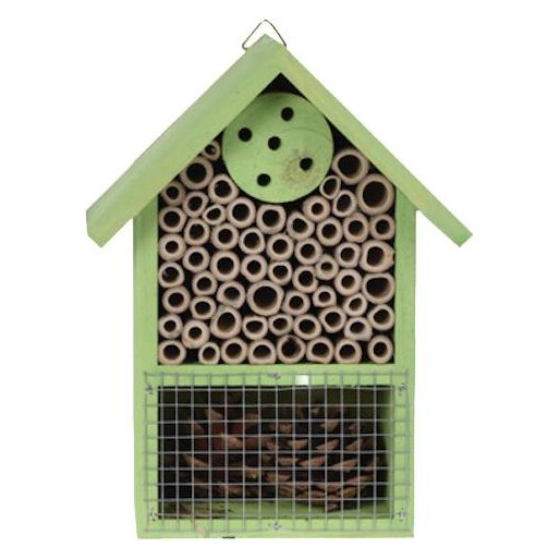 Insect Hotel Wood 20cm Green - Beales department store