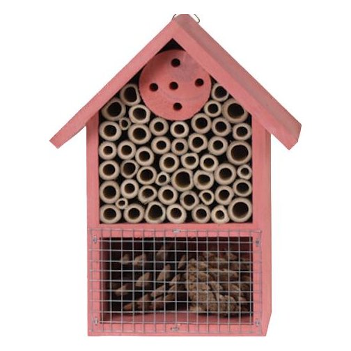 Insect Hotel Wood 20cm Pink - Beales department store