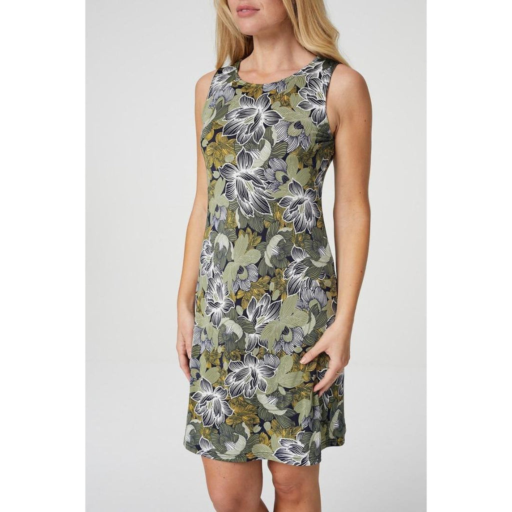 Izabel London Floral Zip Back Shift Dress In Green - Beales department store